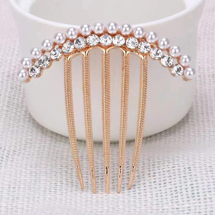 Vintage French Pearls Hair comb - Image 5
