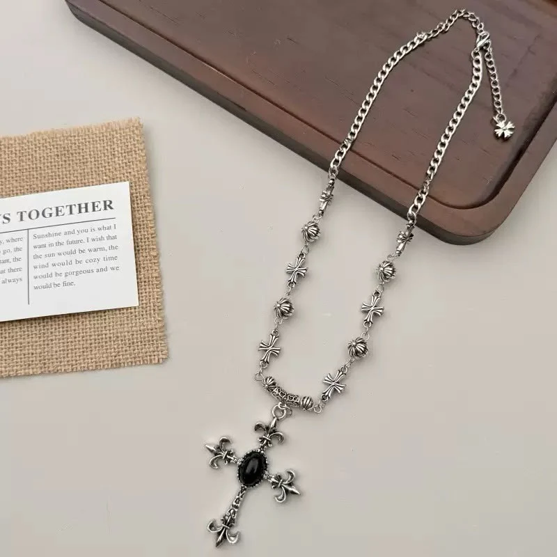 Vintage Gothic Cross Rosary necklace - Image 2