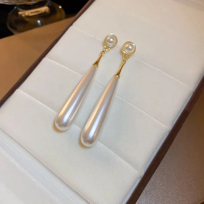 Vintage Pearl Drop Earrings - Image 3