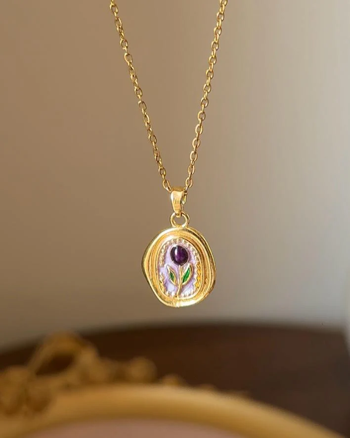 Violet Meadows Vintage Necklace