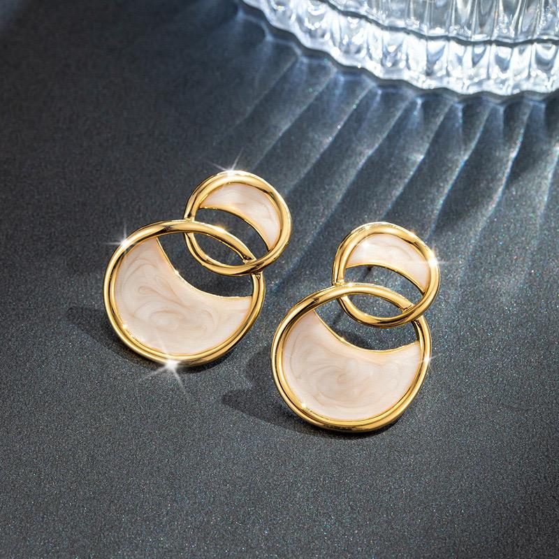 White Statement Earrings - Image 3
