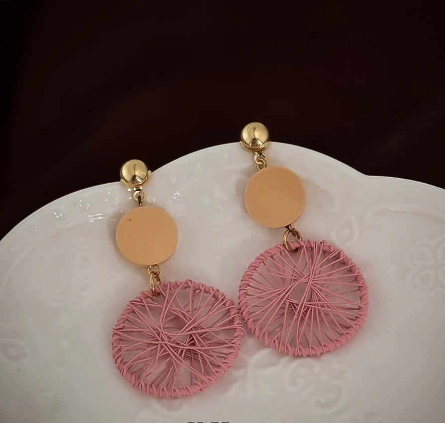 Wooven in Pink Earrings - Image 2