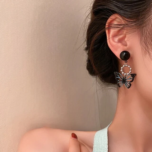 Y2K Black & Blue Butterfly Earring